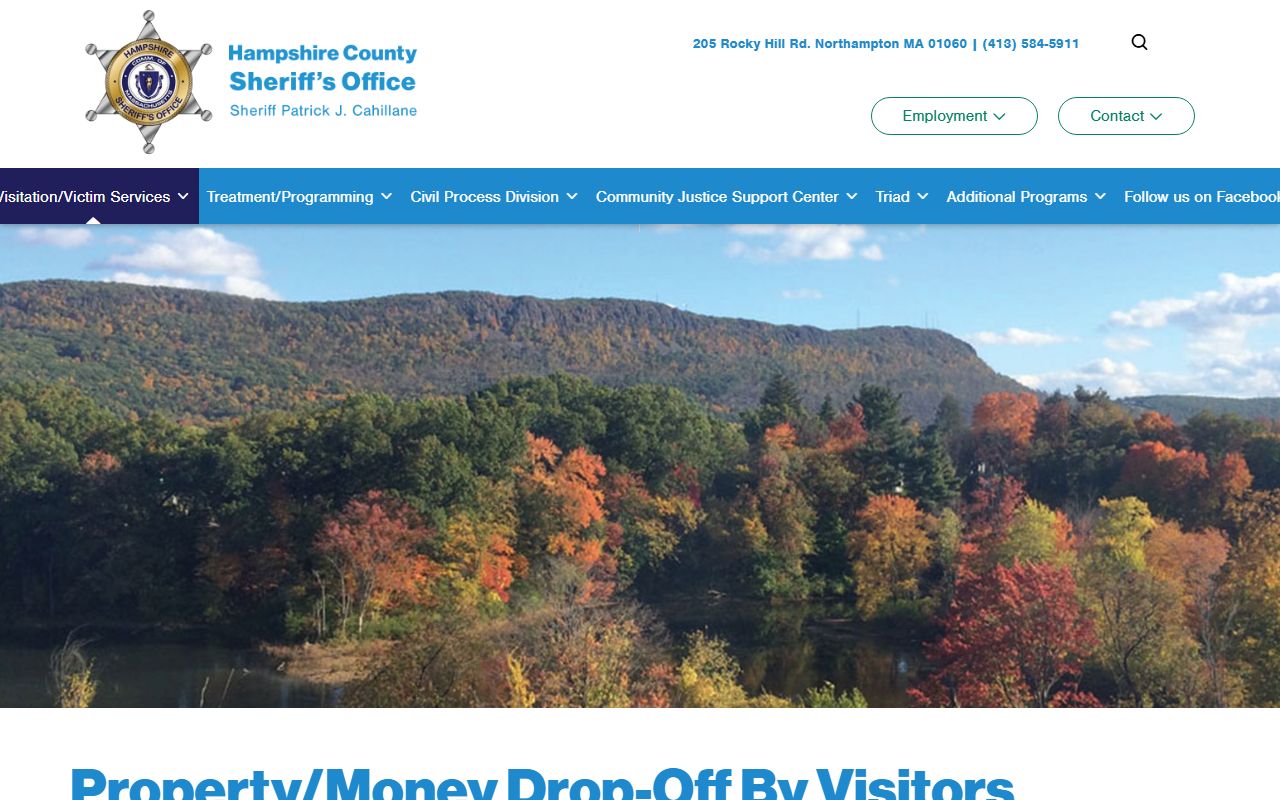 Hampshire County Jail property and money rules for inmates